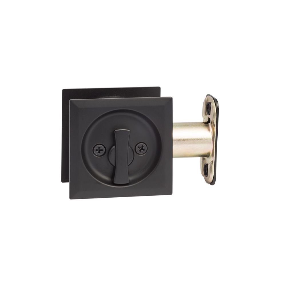 Sure-Loc Hardware DP-SQ01 FBL Square Pocket Door Pull Passage in Flat Black